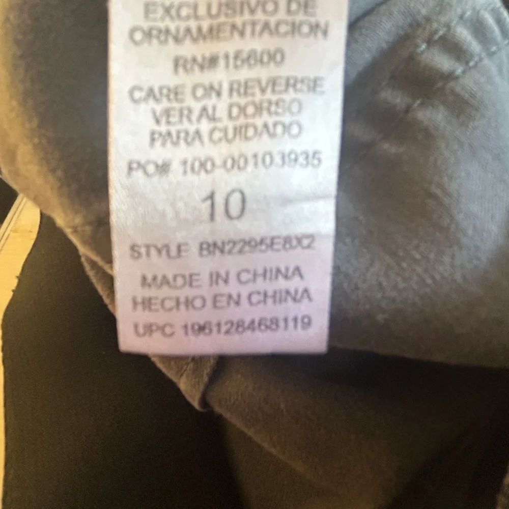 Democracy cargo style utility pants, dark gray, women’s size 10. See photos.